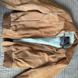 Tan and brown suede leather